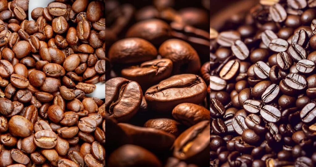 Diferencia entre tipo de tostado claro medio oscuro.